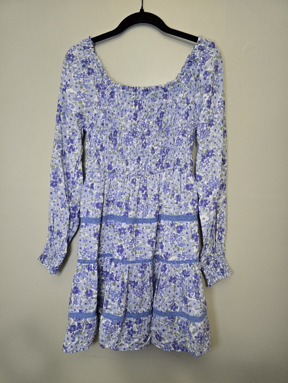 Japna Lavender Floral Smocked Dress